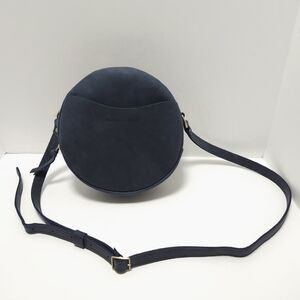 Portland Leather Goods Blue Purse Crossbody Leather Shoulder Bag Round Circular